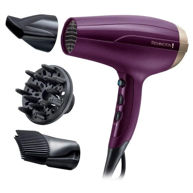 Phon Ionico Remington D5219 2300W 3 Temperature 2 Velocità con Accessori Viola