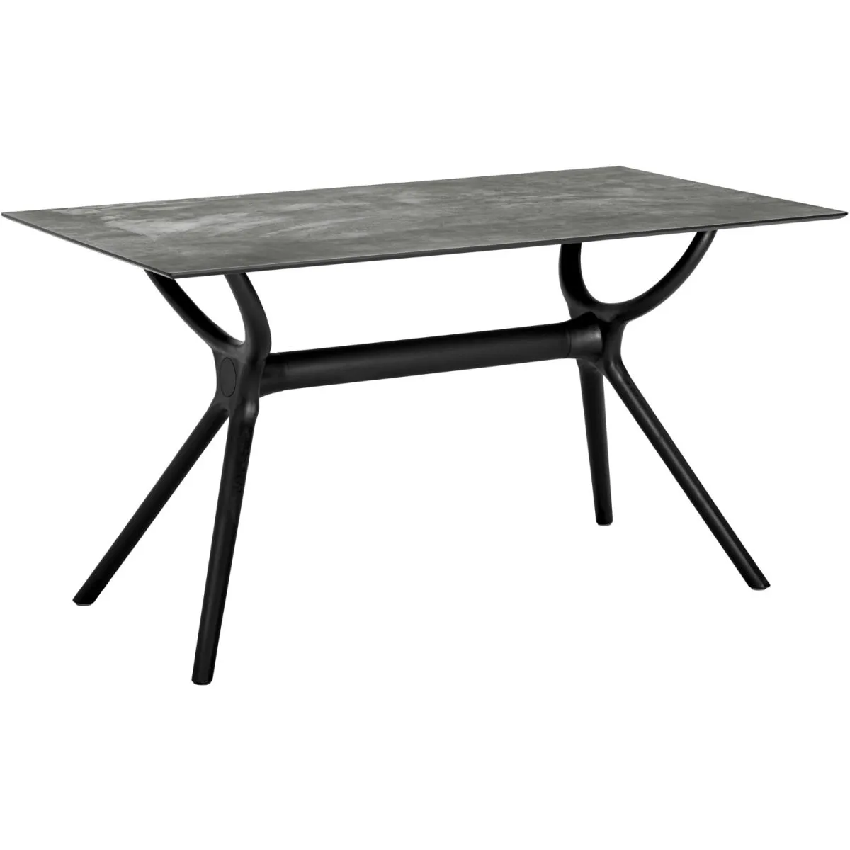 VEGA Tavolo da esterno Faro; 138x80x74 cm (LxLxH); Piano tavolo cemento, struttura nero; rettangolare