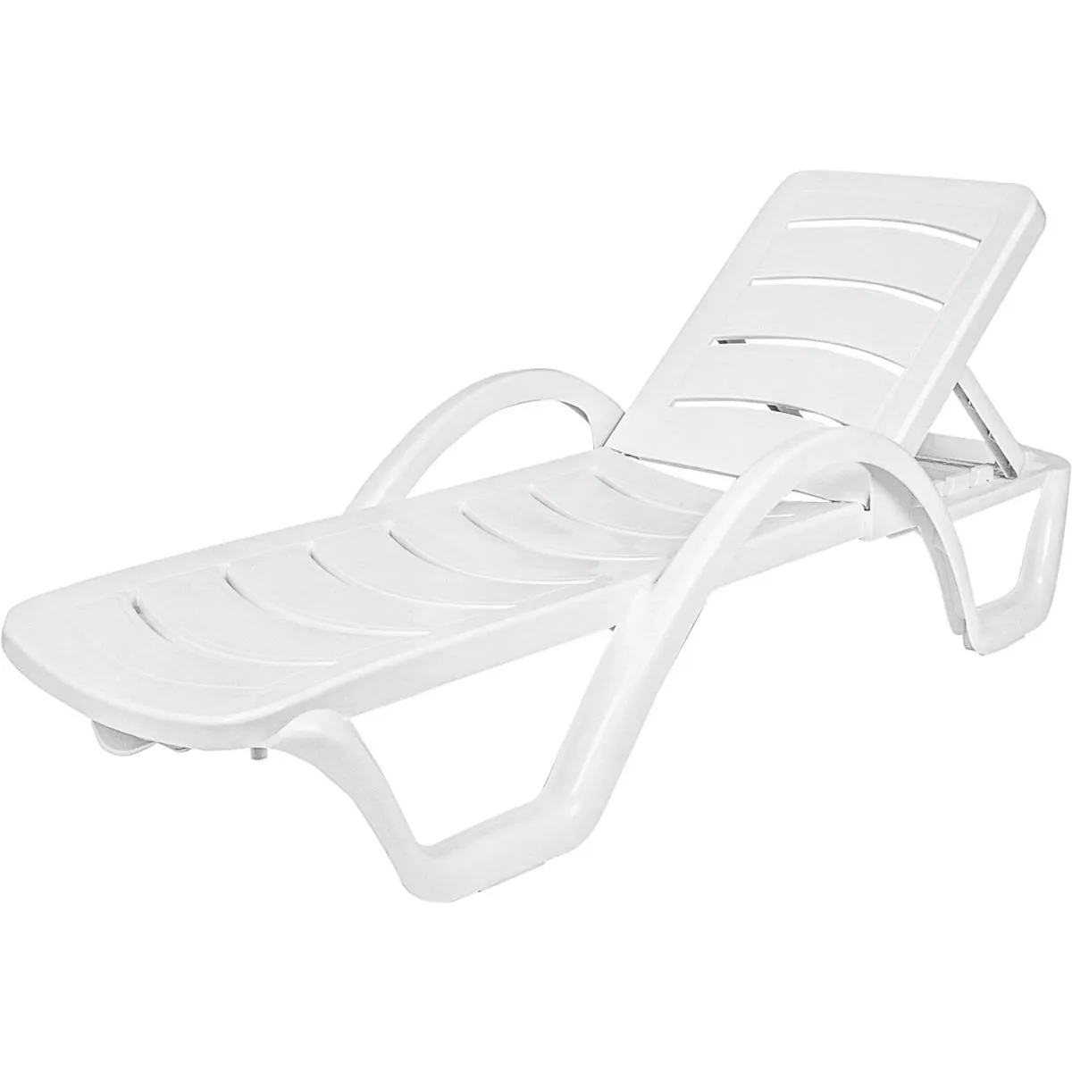 2x Siesta Lettino prendisole in plastica bianco Havana; 187x54x30 cm (LxLxH); bianco; 2 pz. / Pacco