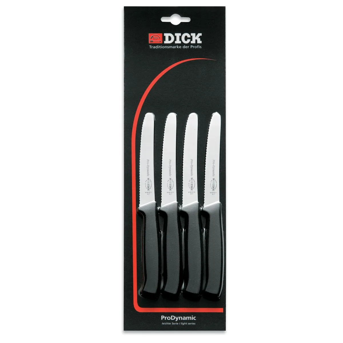 F. Dick Set coltelli bistecca ProDynamic 4 pezzi; argento/nero