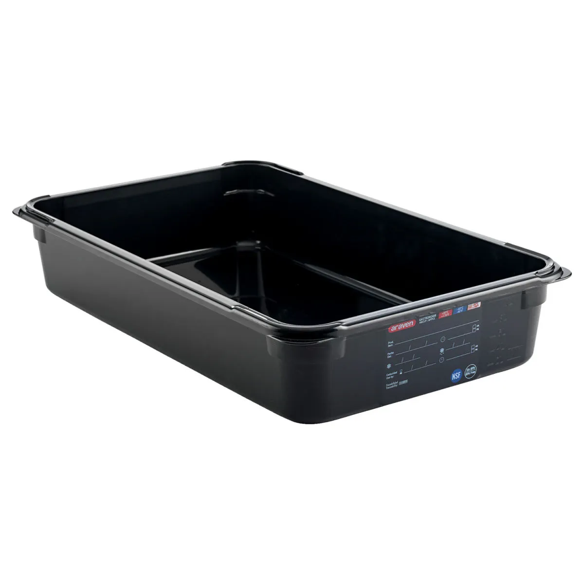 Araven Contenitore per alimenti GN 1/1, nero; GN 1/1, 13 l, 53x32.5x10 cm (LxLxP); nero