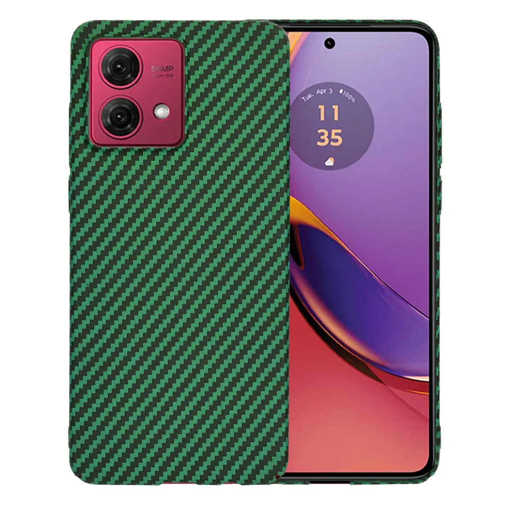 Custodia per Motorola Moto G84, Techsuit, Carbonite FiberShell, Verde