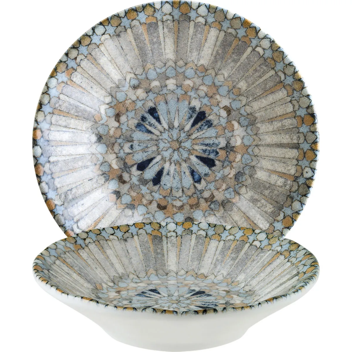 24x Bonna Ciotola Luca Mosaic; 200 ml, 11 cm (Ø); arancione/blu scuro/blu chiaro/giallo/bianco; rotonda; 24 pz. / Pacco