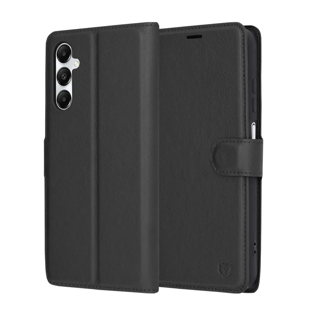 Custodia per Samsung Galaxy A05s A057, Techsuit, Leather Folio, Nera