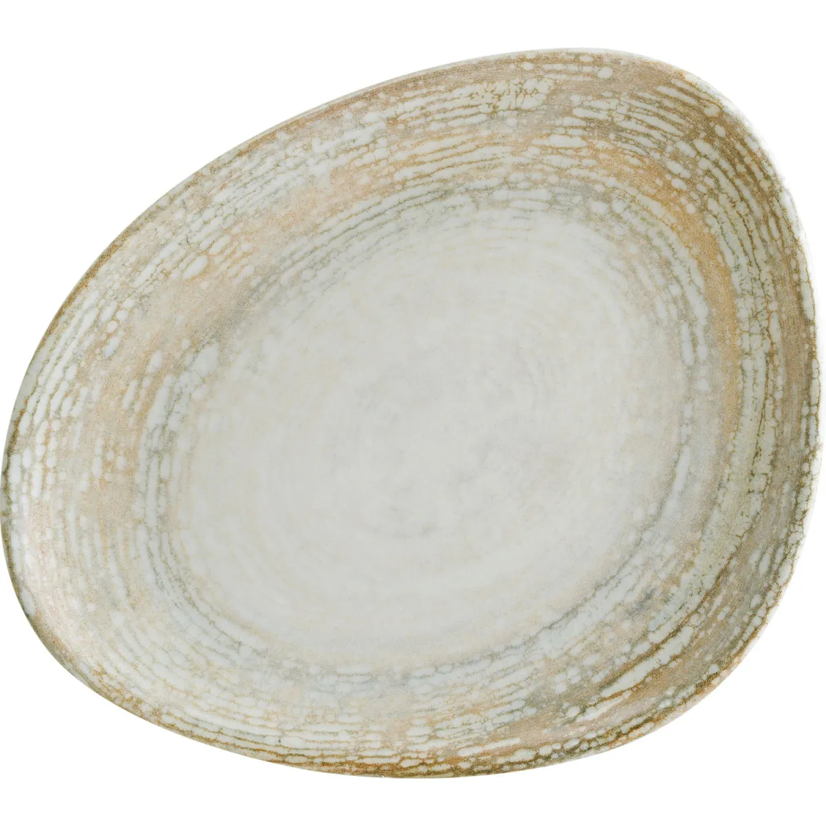 12x Bonna Piatto piano forma organica Patera ; 23x19.5 cm (LxL); bianco/beige; organica; 12 pz. / Pacco