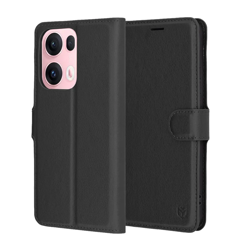Custodia per Oppo Reno13 Pro, Techsuit, Leather Folio, Nera