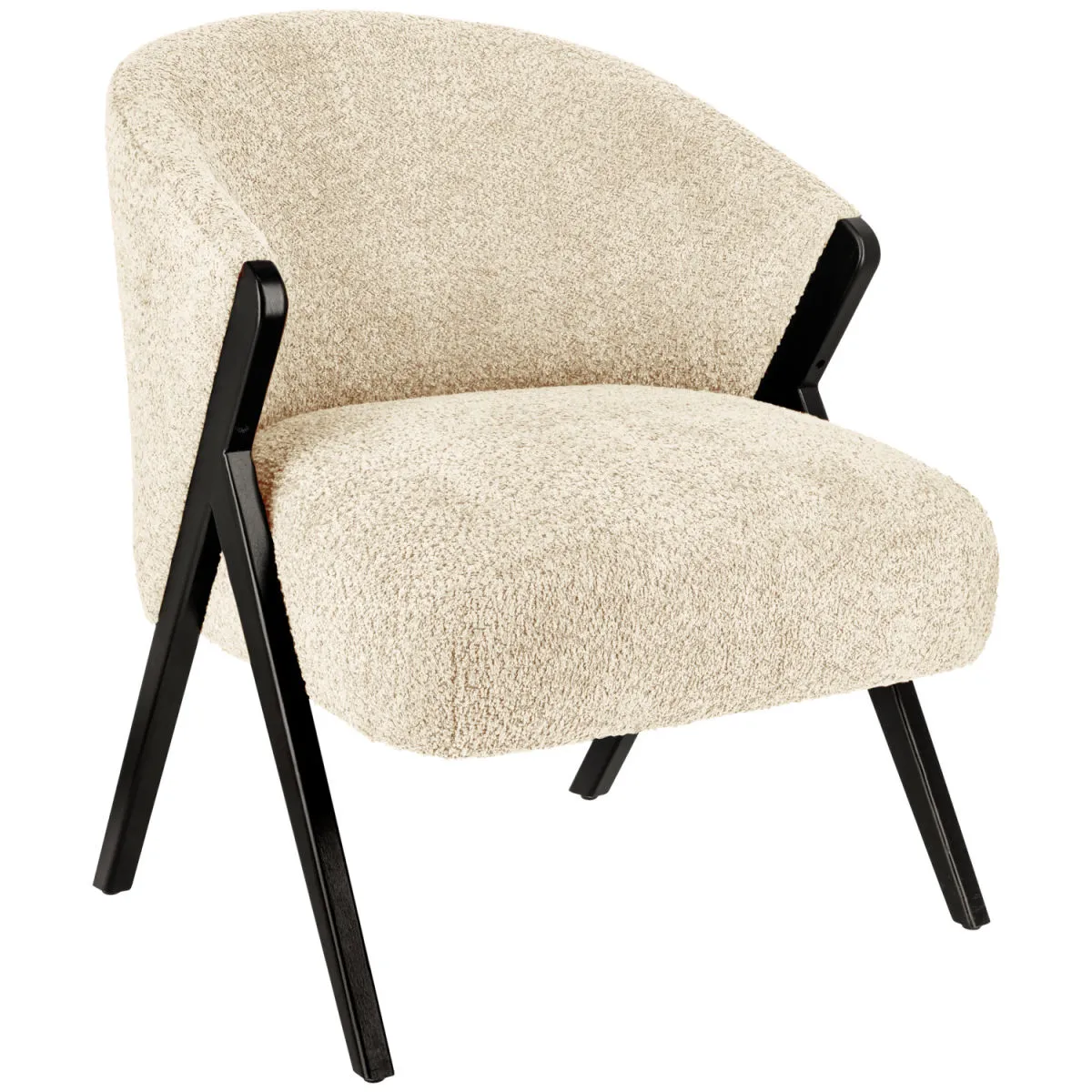 VEGA Poltrona Caso; 69x70x77 cm (LxPxH); seduta beige, struttura nero