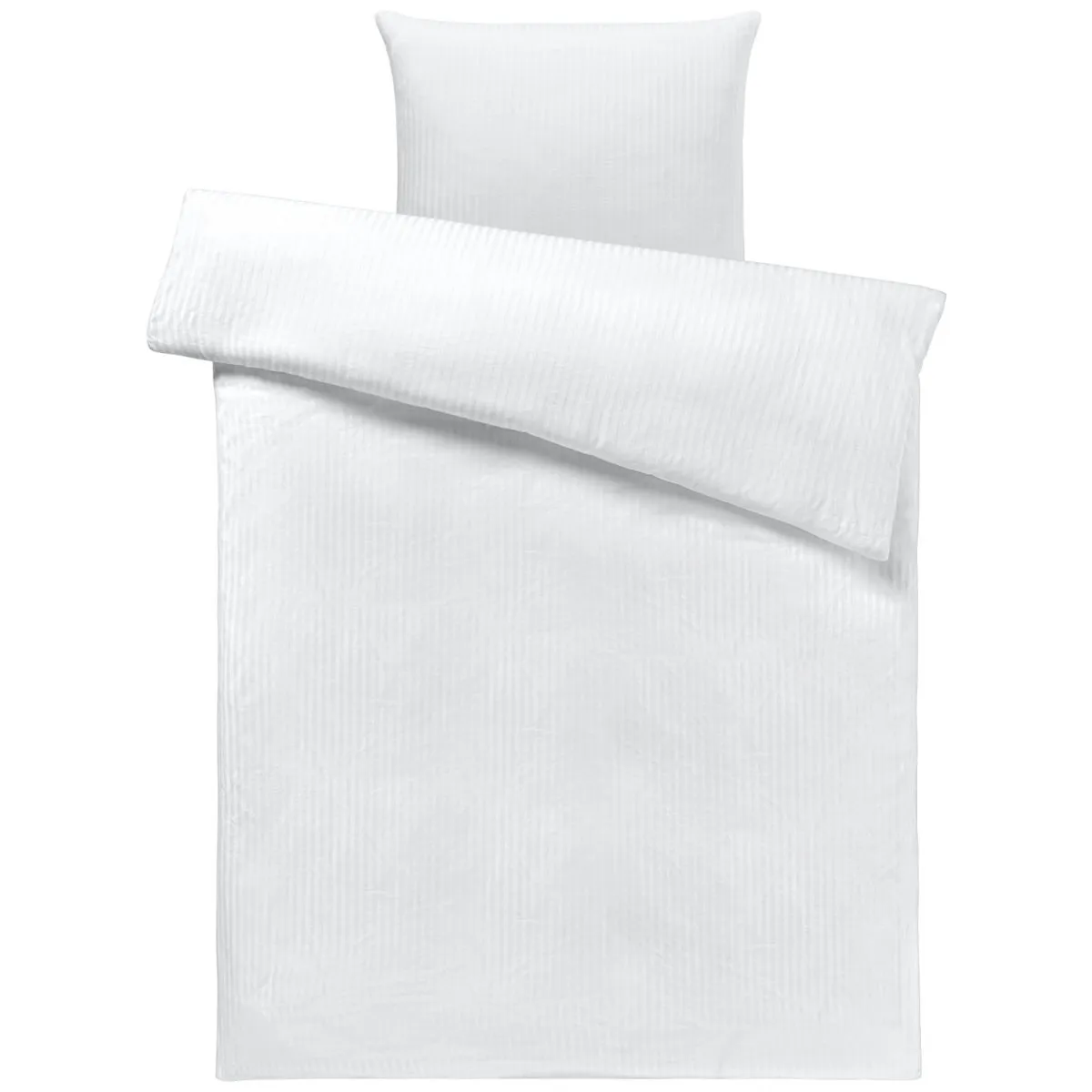PULSIVA Set copripiumino e federa Satina 10 mm; 155x220 cm (LxL), 80x80 cm (LxL); bianco