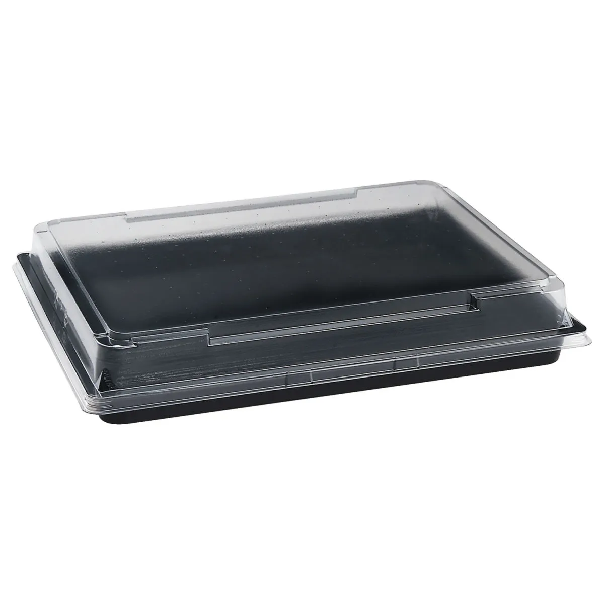 200x WIMEX Box per sushi da asporto; 26.2x19.5x4.3 cm (LxLxH); nero; rettangolare; 200 pz. / Pacco