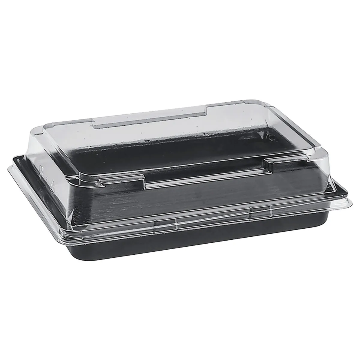500x WIMEX Box per sushi da asporto; 17.1x12.3x4.3 cm (LxLxH); nero; rettangolare; 500 pz. / Pacco