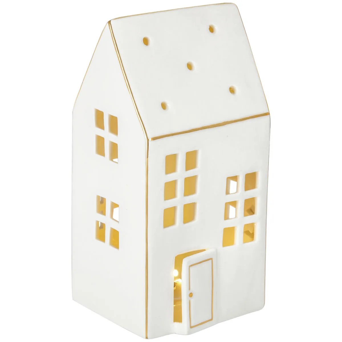 Lanterna a LED Alnesa; 9.2x8.9x18.4 cm (LxLxH); bianco/oro