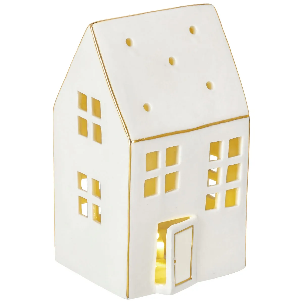 Lanterna a LED Alnesa; 7.8x7.8x13.8 cm (LxLxH); bianco/oro
