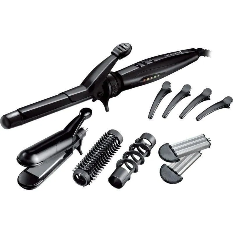 Arricciacapelli Remington S8670 Ceramica e Tormalina Riscaldamento Rapido Con Accessori Nero