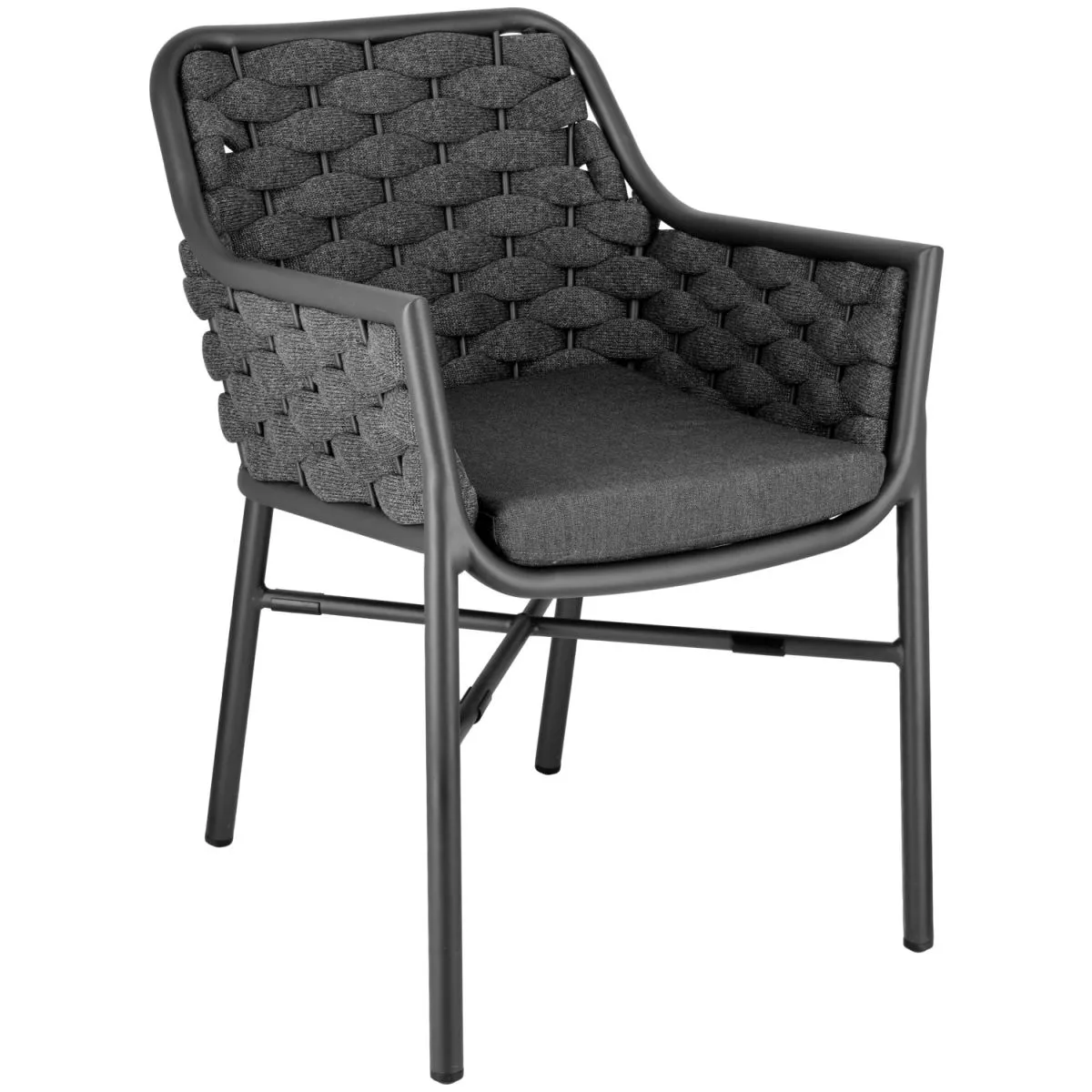 2x VEGA Sedia da esterno Arto; 58x62x80 cm (LxPxH); antracite; 2 pz. / Pacco
