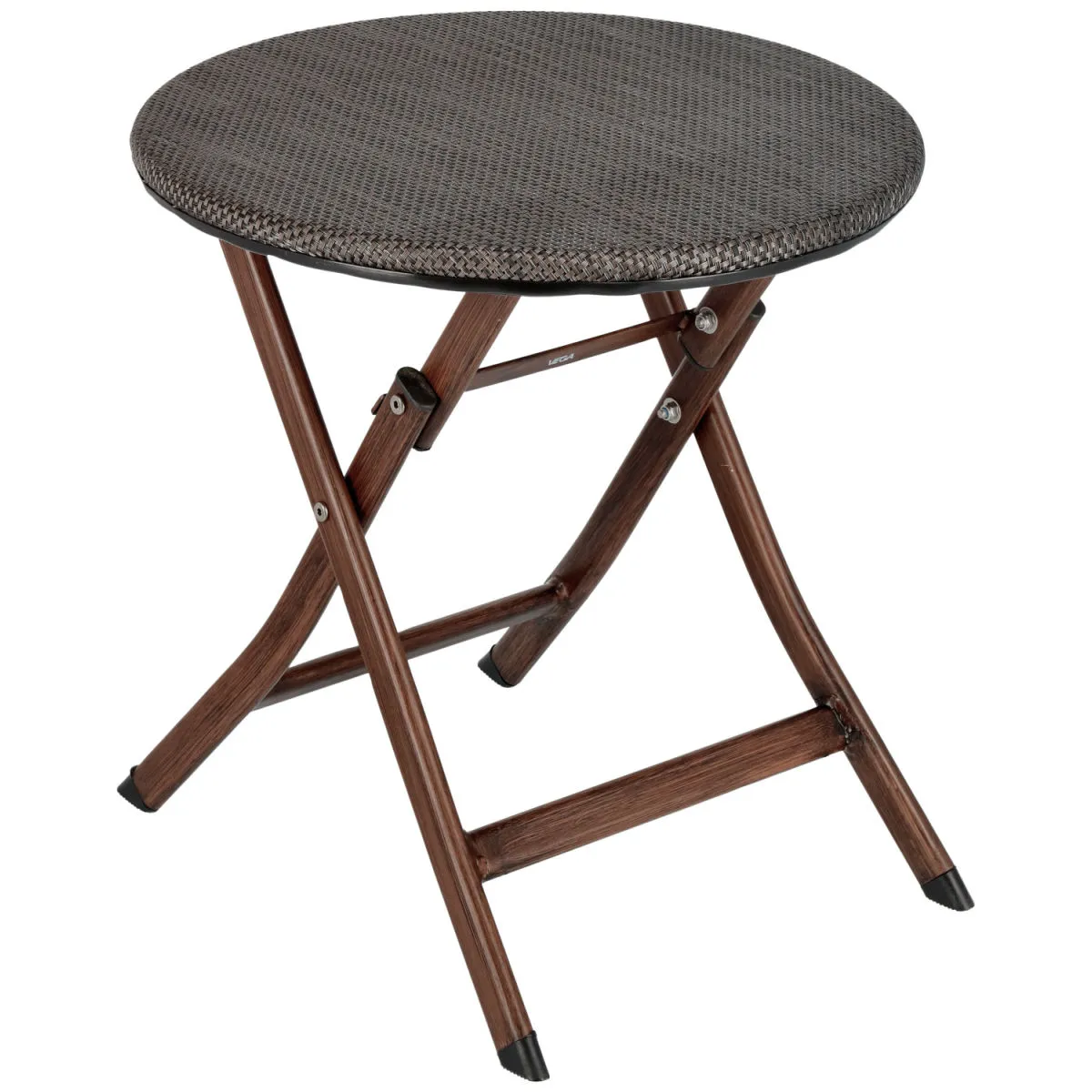PULSIVA Tavolino da esterno Romalia; 46x46 cm (ØxH); antracite/marrone; rotonda