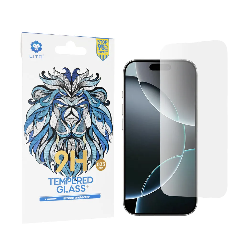 Pellicola protettiva per schermo Lito Classic per Apple iPhone 16 Pro, Vetro temperato, Full Glue, 2.5D