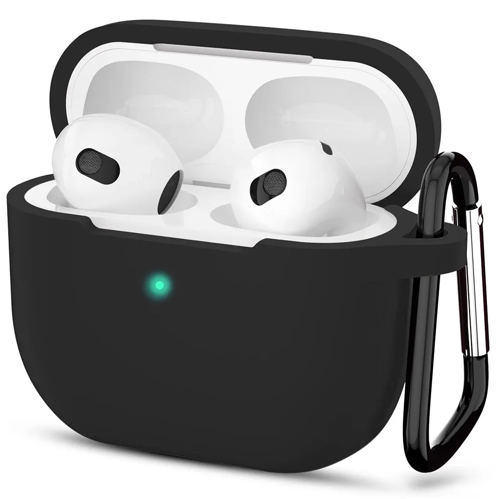 Custodia Techsuit Silicone per Apple AirPods 3, Nera