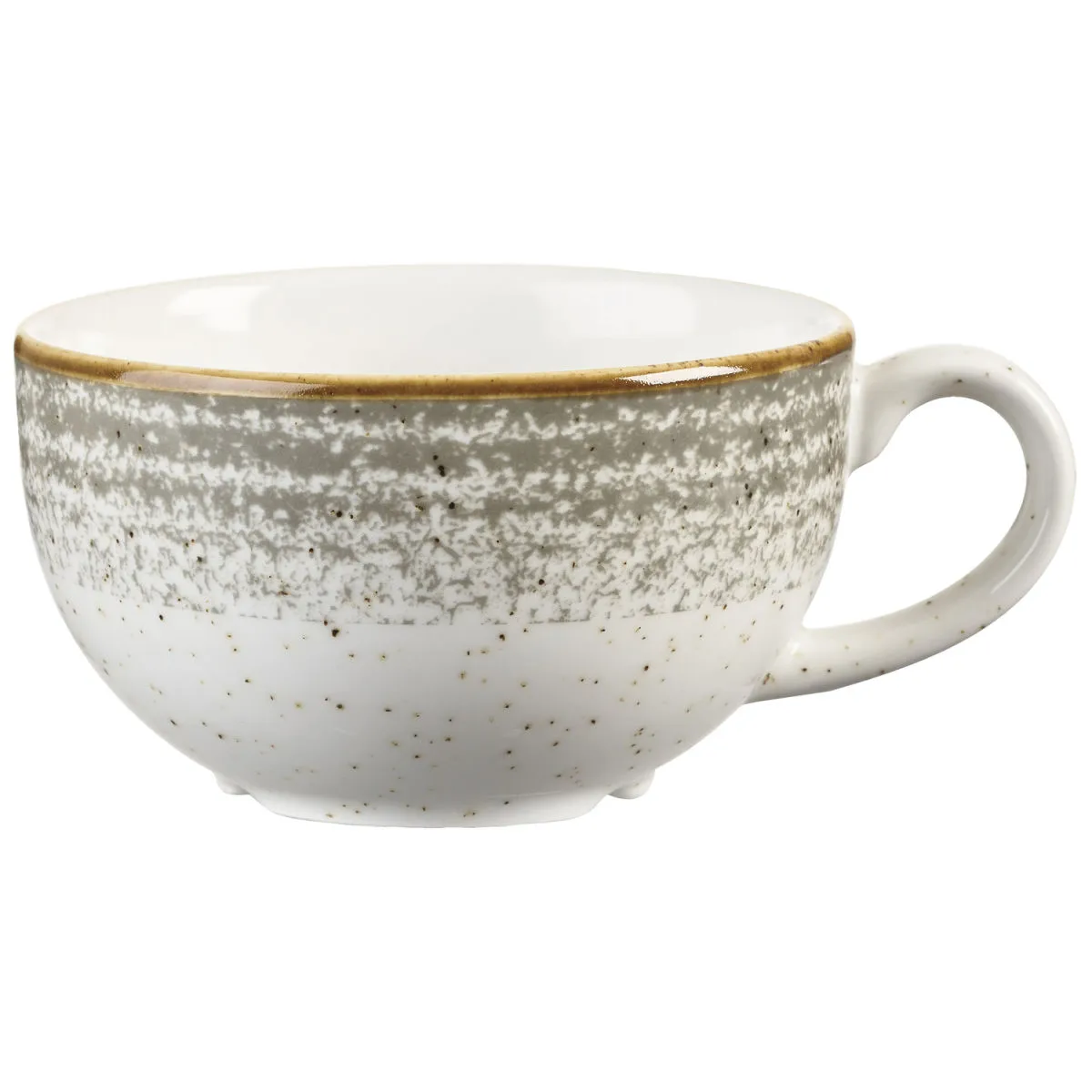 12x Churchill Tazza cappuccino Studio Prints Stone Grey; 227 ml, 9.5x5.5 cm (ØxH); grigio chiaro/marrone; rotonda; 12 pz. / Pacco