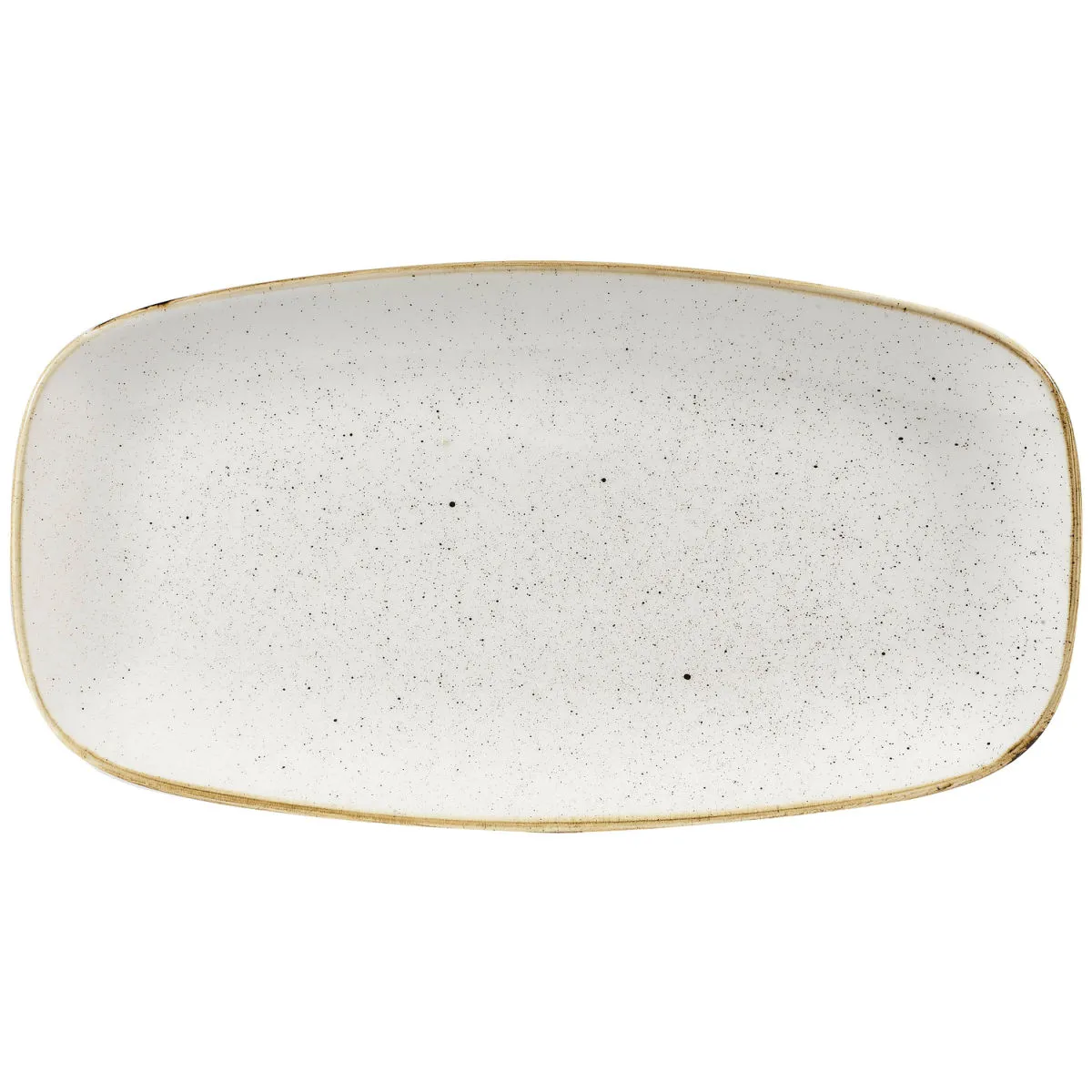 6x Churchill Chefs Piatto ovale Stonecast Barley White; 35.5x18.9 cm (LxL); bianco/marrone; rettangolare; 6 pz. / Pacco