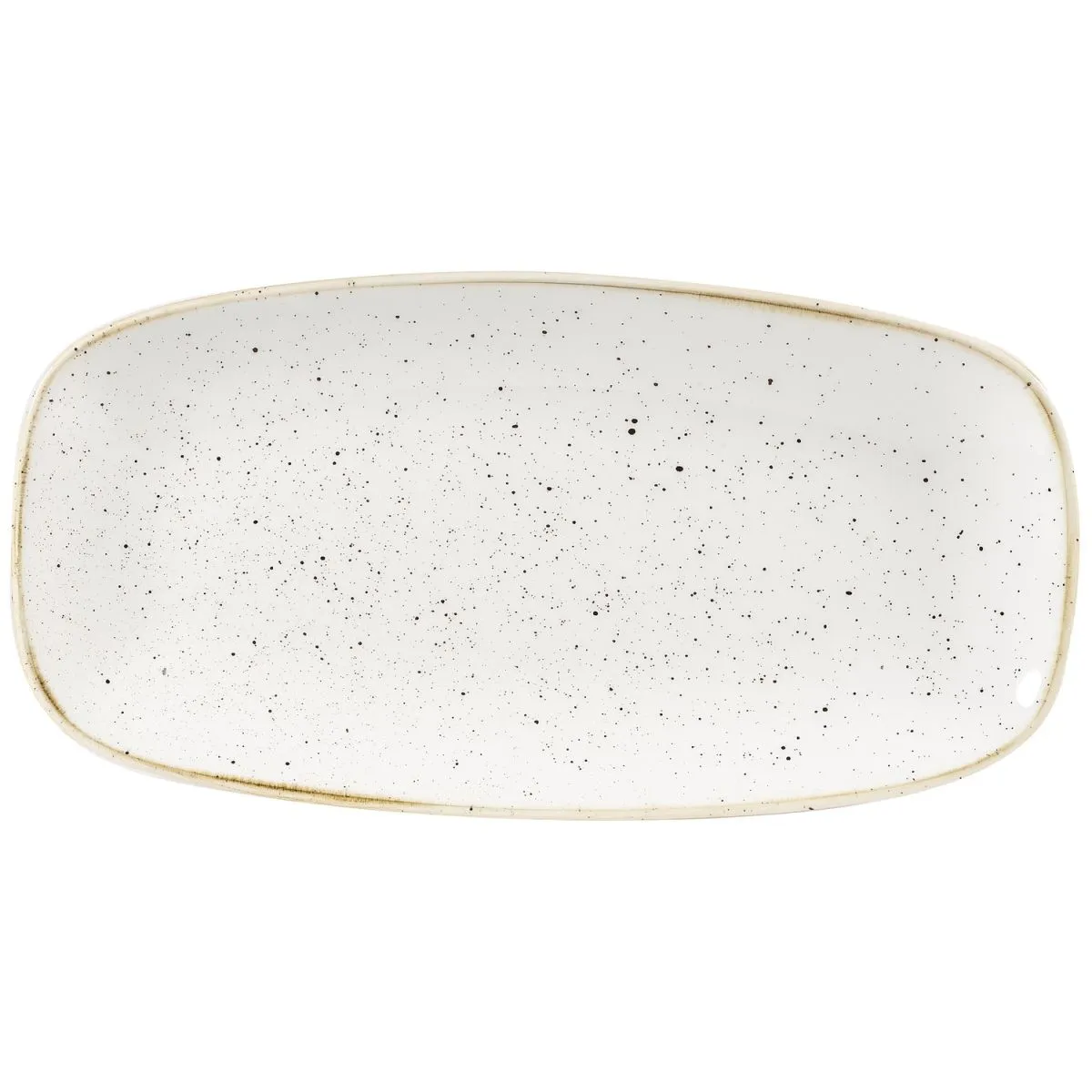 12x Churchill Chefs Piatto ovale Stonecast Barley White; 29.8x15.3 cm (LxL); bianco/marrone; rettangolare; 12 pz. / Pacco