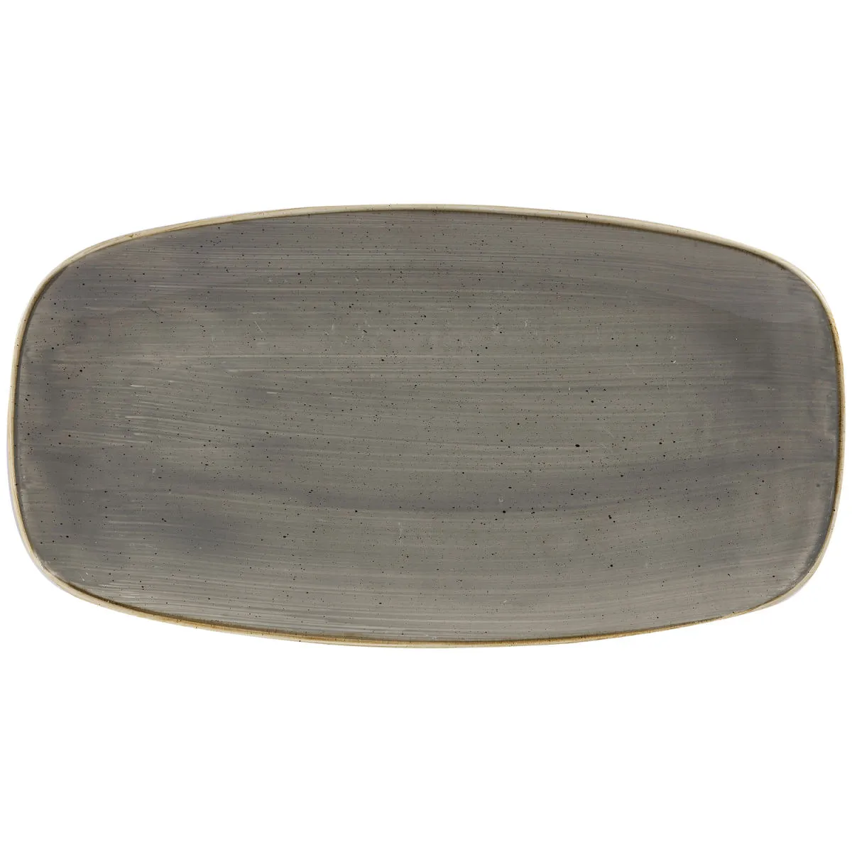 12x Churchill Chefs Piatto ovale Stonecast Peppercorn; 29.8x15.3 cm (LxL); grigio/marrone; rettangolare; 12 pz. / Pacco