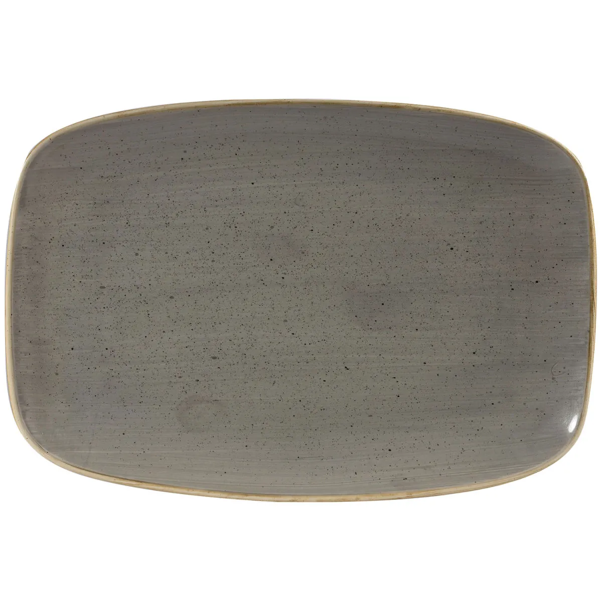 6x Churchill Chefs Piatto ovale Stonecast Peppercorn; 35.5x24.5 cm (LxL); grigio/marrone; rettangolare; 6 pz. / Pacco