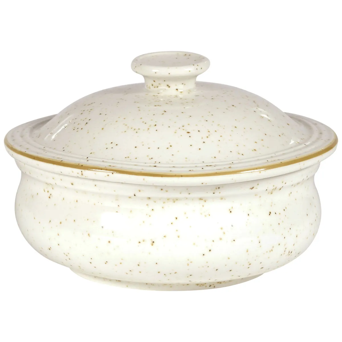 6x Churchill Pentolina Stonecast Barley White Coperchio M; 430 ml, 14 cm (Ø); bianco/marrone; rotonda; 6 pz. / Pacco