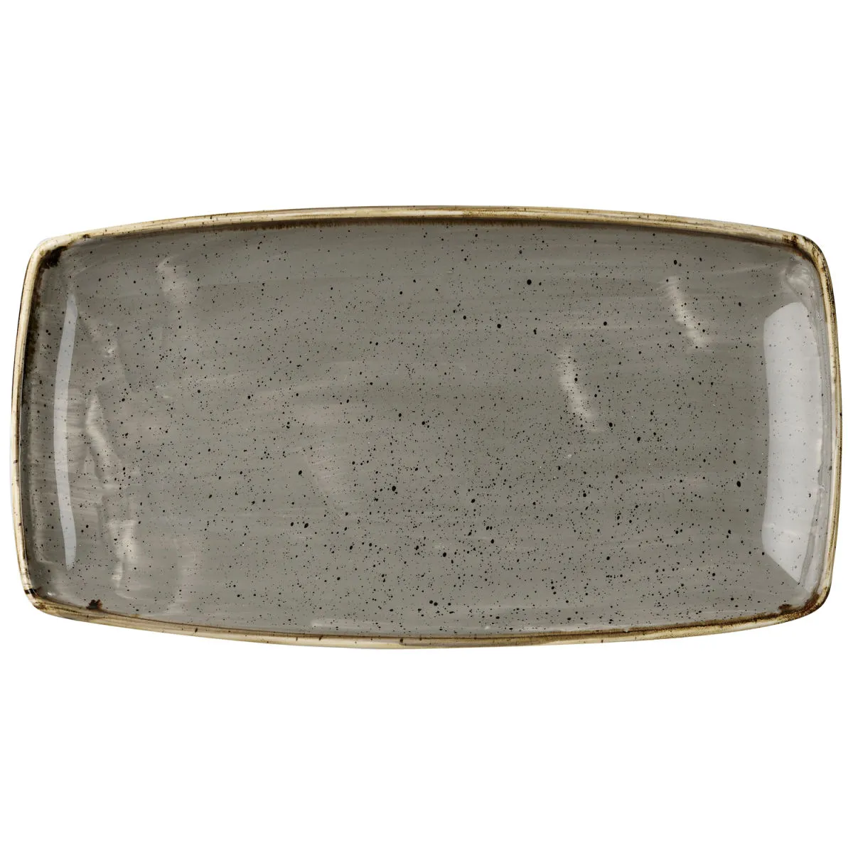 6x Churchill Piatto ovale Stonecast Peppercorn; 35x28.5 cm (LxL); grigio/marrone; rettangolare; 6 pz. / Pacco