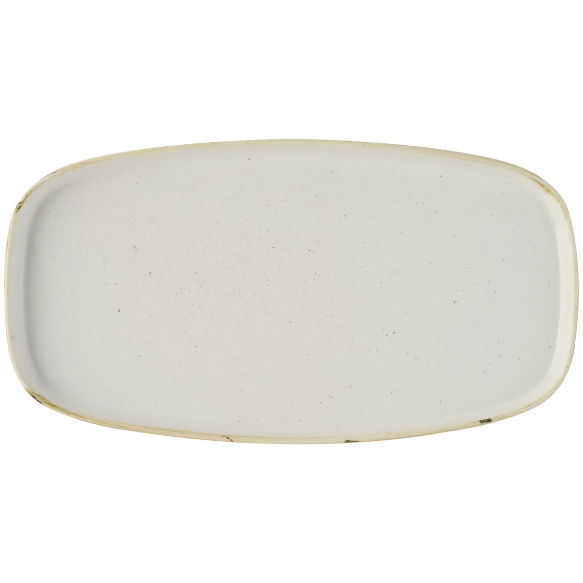 6x Churchill Piatto Stonecast Barley White con bordo accentuato; 35x18.5x2 cm (LxLxH); bianco/marrone; rettangolare; 6 pz. / Pacco