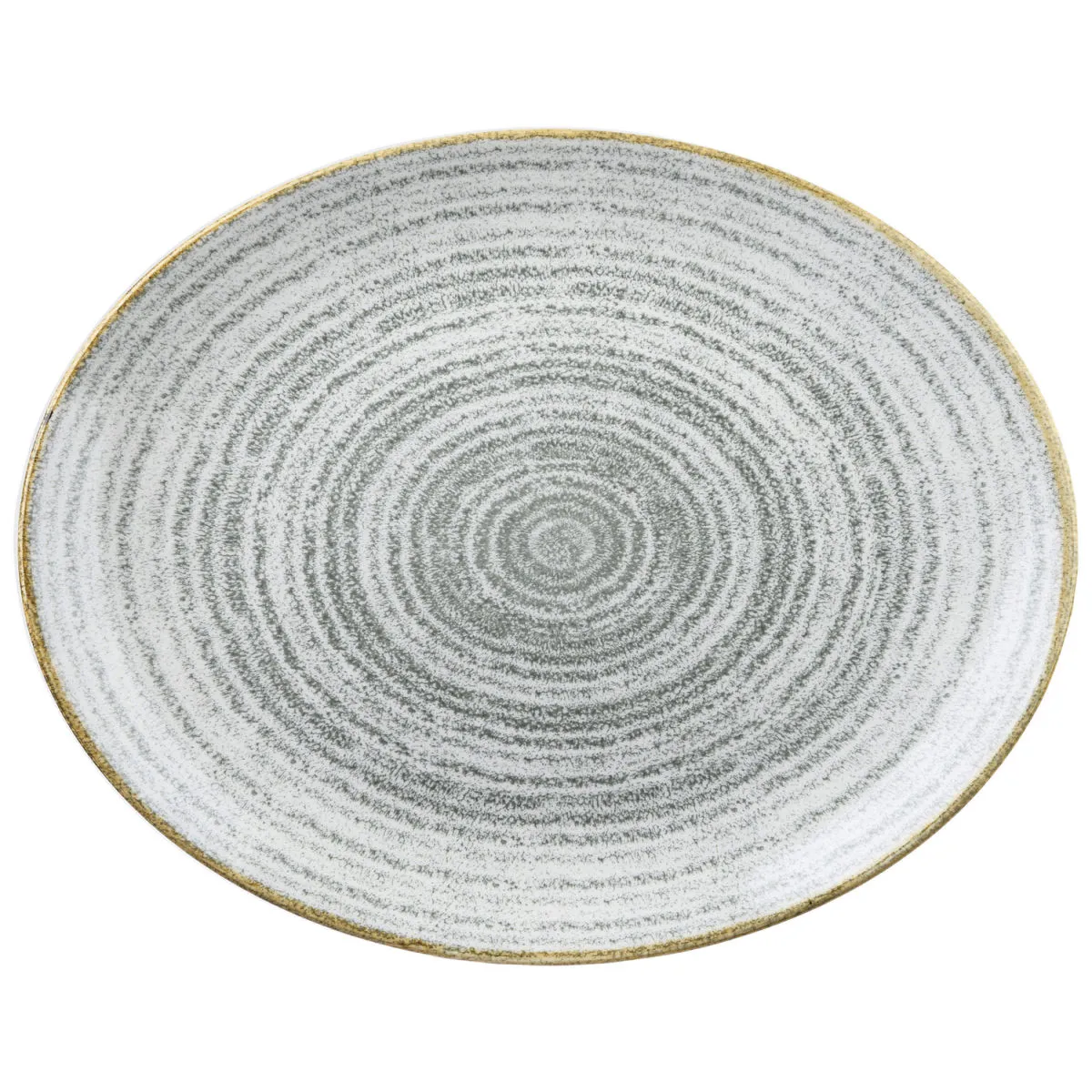 12x Churchill Piatto Studio Prints Stone Grey ovale Coupe; 31.7x25.5 cm (LxL); grigio chiaro/marrone; ovale; 12 pz. / Pacco