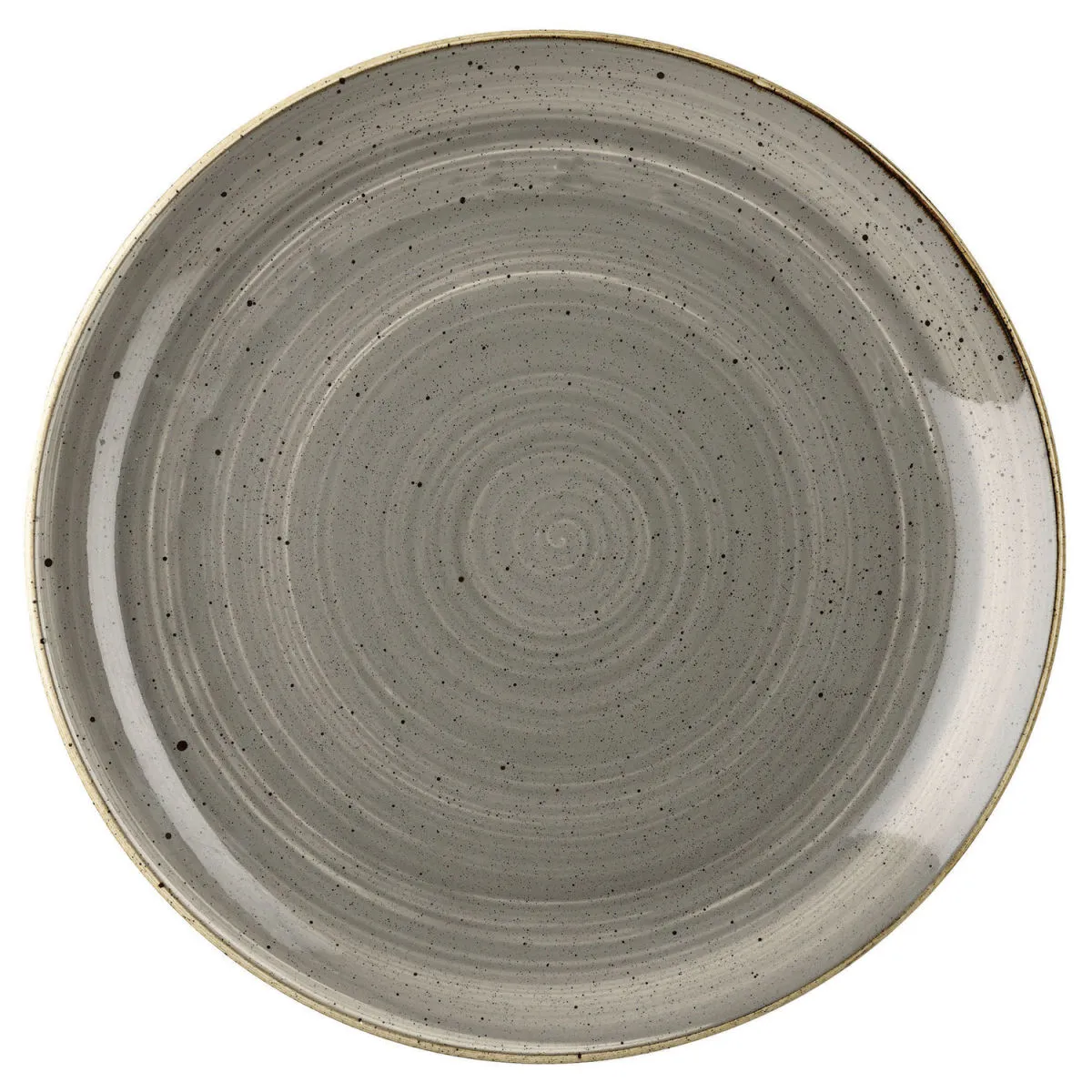 6x Churchill Piatto piano Stonecast Peppercorn Coupe; 32.4 cm (Ø); grigio/marrone; rotonda; 6 pz. / Pacco