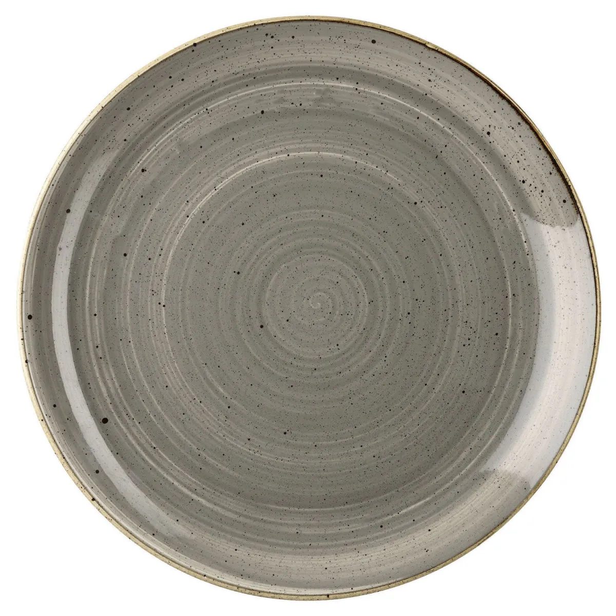 12x Churchill Piatto piano Stonecast Peppercorn Coupe; 16.5 cm (Ø); grigio/marrone; rotonda; 12 pz. / Pacco