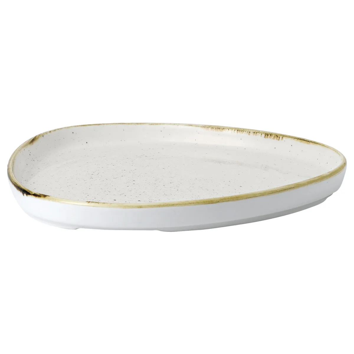 6x Churchill Piatto piano Stonecast Barley White triangolare con bordo rialzato; 20x2 cm (LxH); bianco/marrone; triangolare; 6 pz. / Pacco