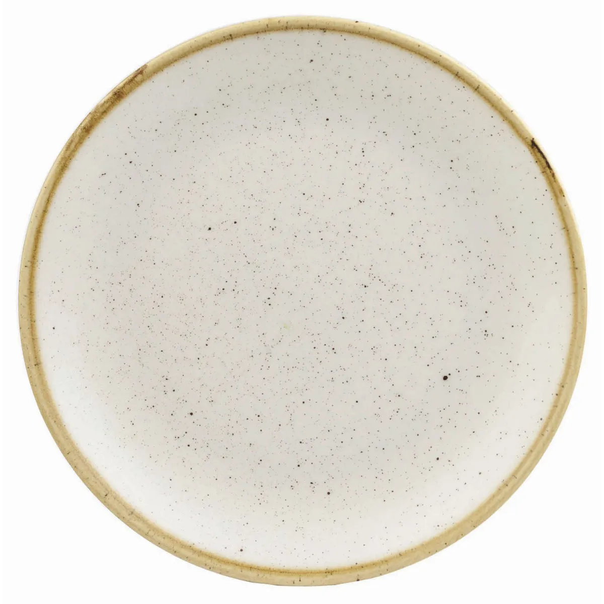 12x Churchill Piatto piano Stonecast Barley White Coupe; 16.5 cm (Ø); bianco/marrone; rotonda; 12 pz. / Pacco