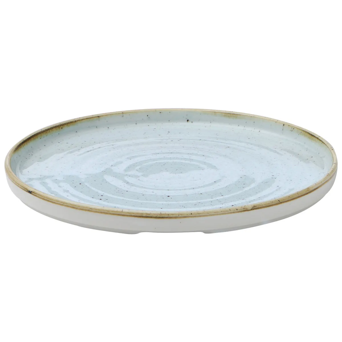 6x Churchill Piatto piano Stonecast Duck Egg con bordo inclinato; 26x2 cm (ØxH); blu chiaro/marrone; rotonda; 6 pz. / Pacco