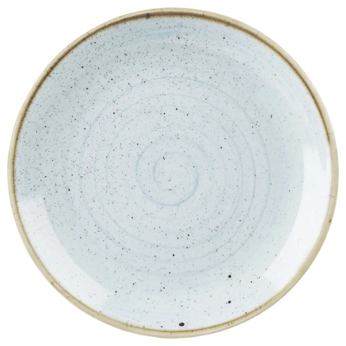 12x Churchill Piatto piano Stonecast Duck Egg Coupe; 28.8 cm (Ø); blu chiaro/marrone; rotonda; 12 pz. / Pacco