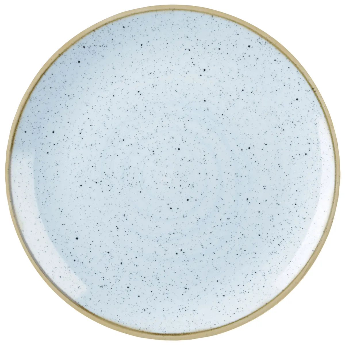 12x Churchill Piatto piano Stonecast Duck Egg Coupe; 16.5 cm (Ø); blu chiaro/marrone; rotonda; 12 pz. / Pacco