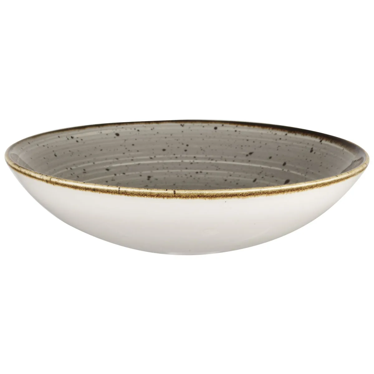 12x Churchill Piatto fondo Stonecast Peppercorn Coupe; 1136 ml, 24.8x3.6 cm (ØxH); grigio/marrone; rotonda; 12 pz. / Pacco