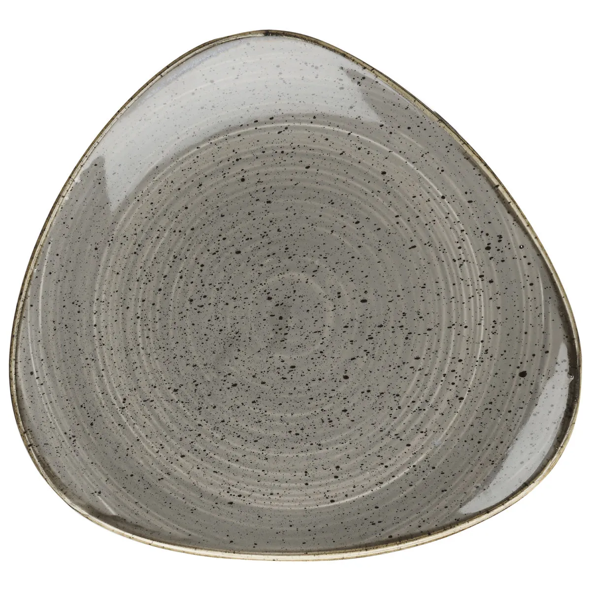 12x Churchill Piatto Stonecast Peppercorn triangolare; 22.9 cm (L); grigio/marrone; triangolare; 12 pz. / Pacco