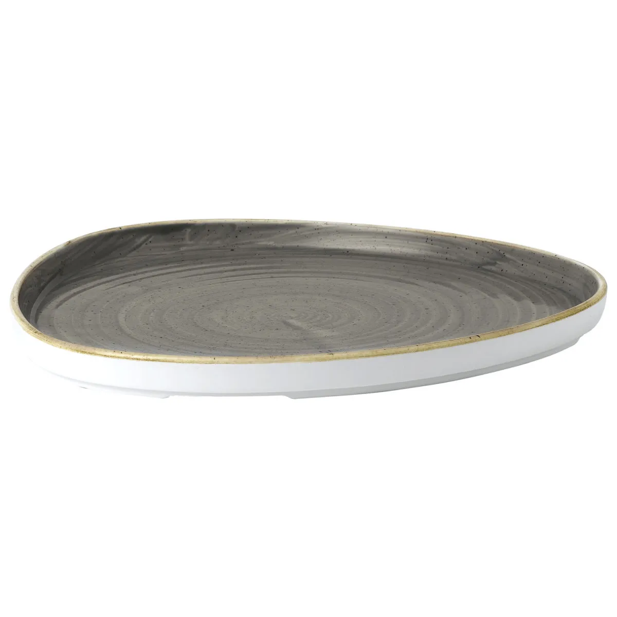 6x Churchill Piatto triangolare con bordo chef Stonecast Peppercorn; 26x2 cm (LxH); grigio/marrone; triangolare; 6 pz. / Pacco