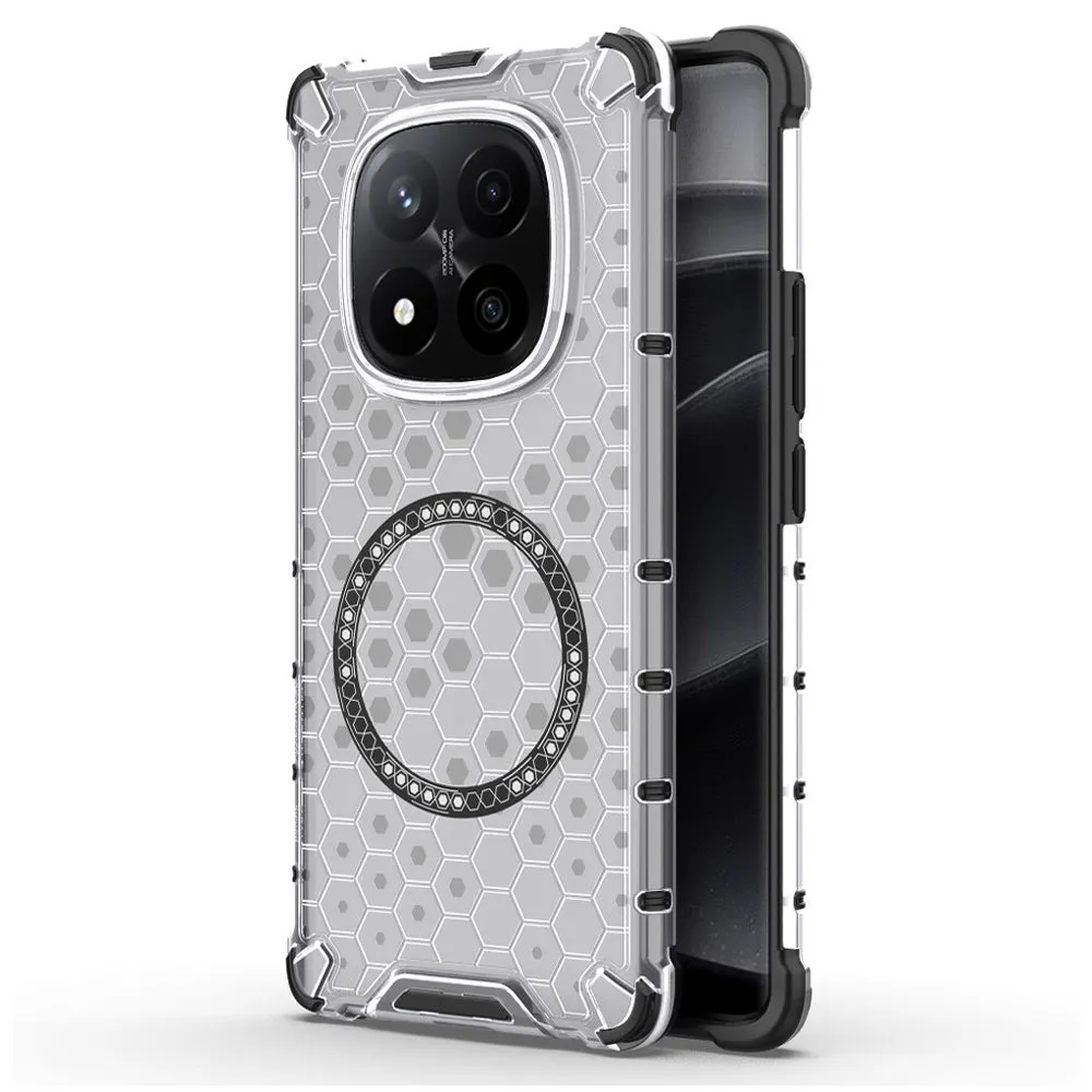 Custodia MagSafe per Xiaomi Redmi Note 14 Pro+ 5G, Techsuit, HoneyComb Shield, Bianca