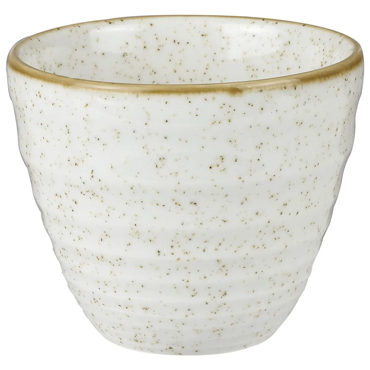 12x Churchill Ciotola chip mug Ripple Stonecast Barley White; 280 ml, 9.5x8.3 cm (ØxH); bianco/marrone; rotonda; 12 pz. / Pacco