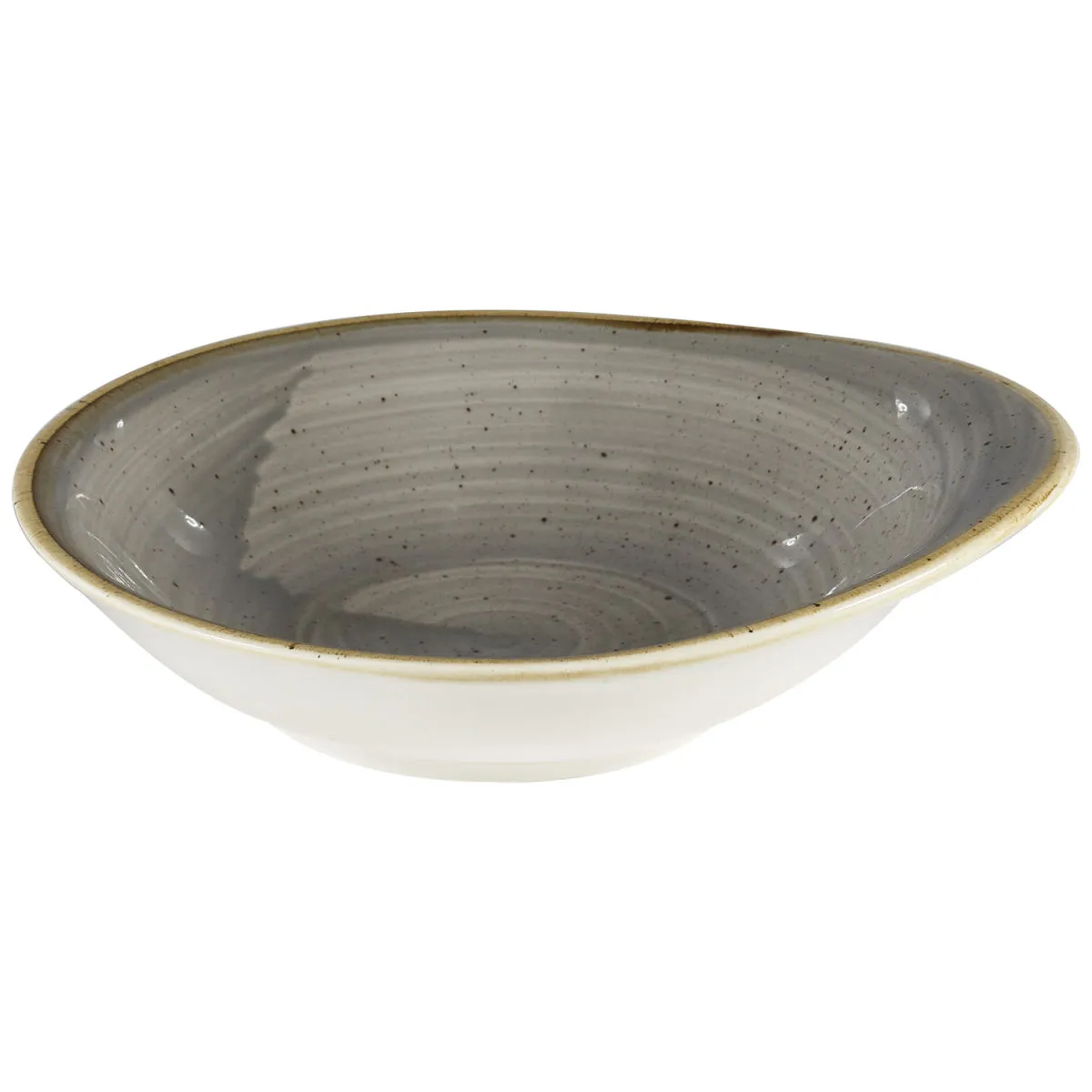 12x Churchill Ciotola Stonecast Peppercorn ovale fonda; 170 ml, 16x14.5x14.5 cm (LxLxH); grigio/marrone; ovale; 12 pz. / Pacco