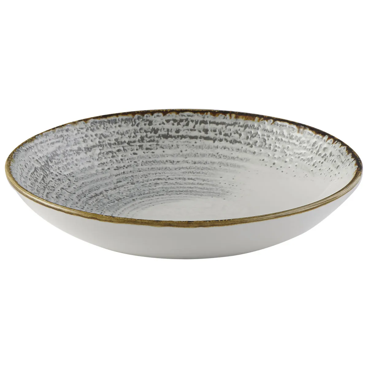 12x Churchill Piatto fondo Studio Prints Accents Jasper Grey Coupe; 400 ml, 24.8 cm (Ø); grigio/marrone; rotonda; 12 pz. / Pacco
