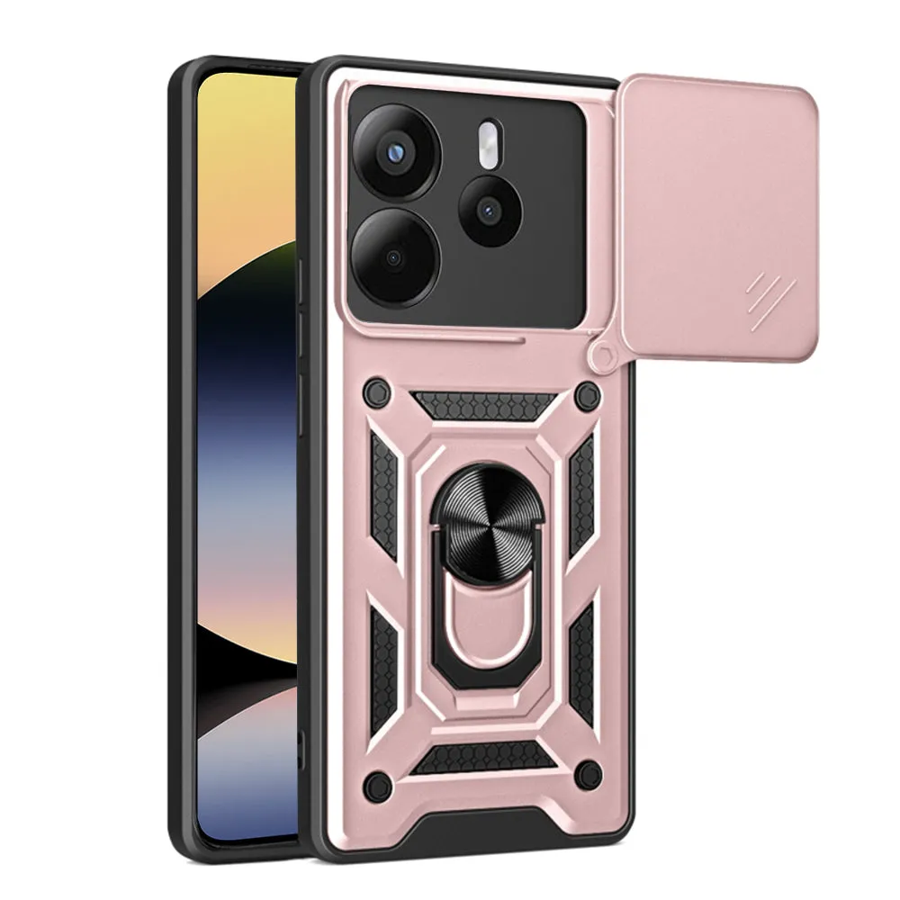 Custodia per Xiaomi Redmi Note 14 4G (Standard), Techsuit, CamShield, Rosa