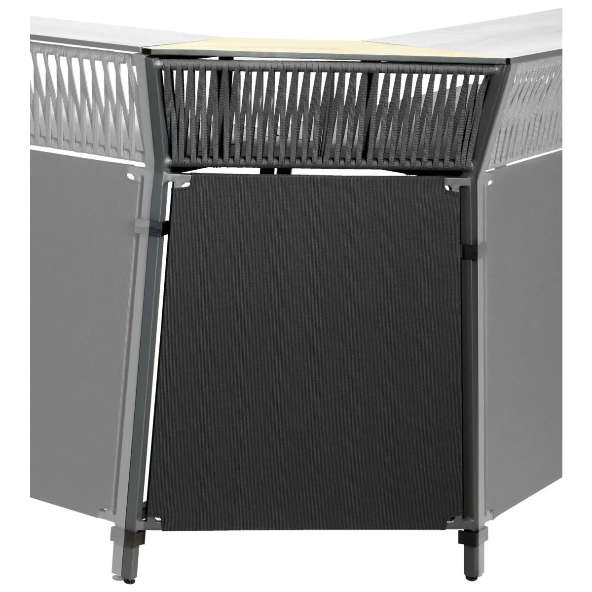 VEGA Bancone bar da esterno Baruba ad angolo; 78x56x115 cm (LxLxH); quercia/naturale/antracite
