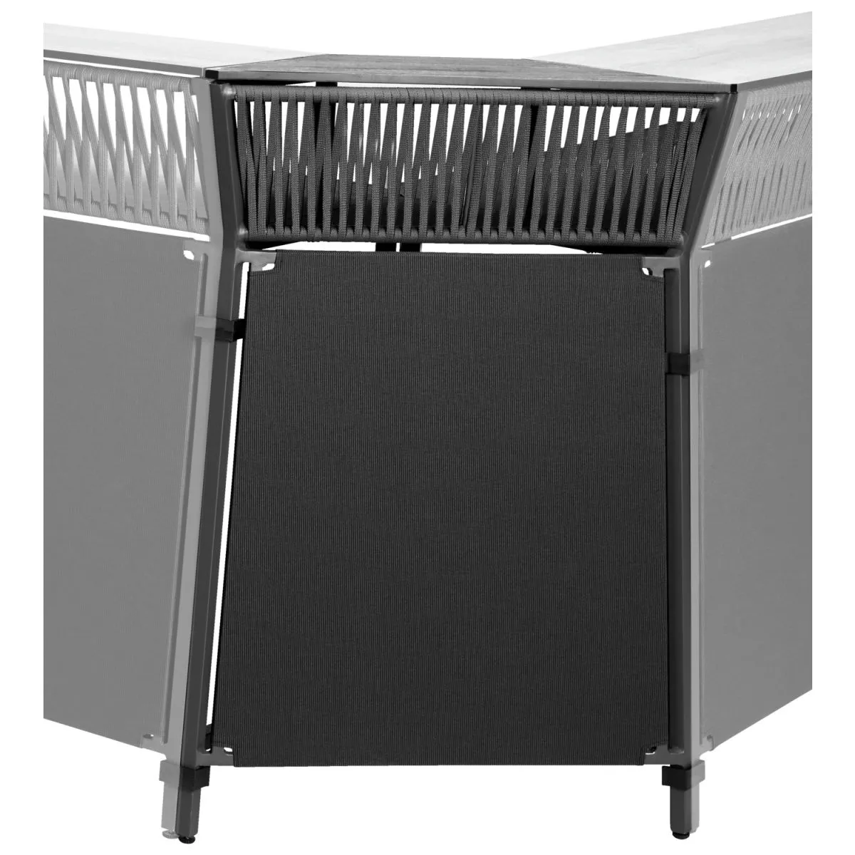 VEGA Bancone bar da esterno Baruba ad angolo; 78x56x115 cm (LxLxH); cemento/antracite