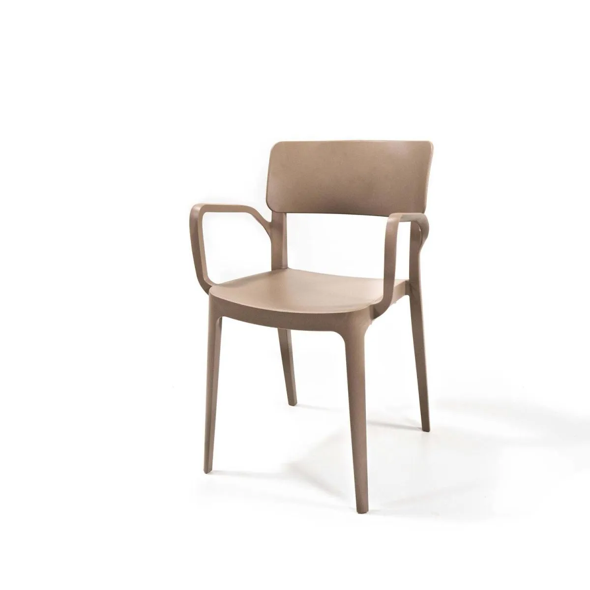 4x Feros Sedia impilabile in plastica, 50921; 54x55x82 cm (LxPxH); sabbia; 4 pz. / Pacco