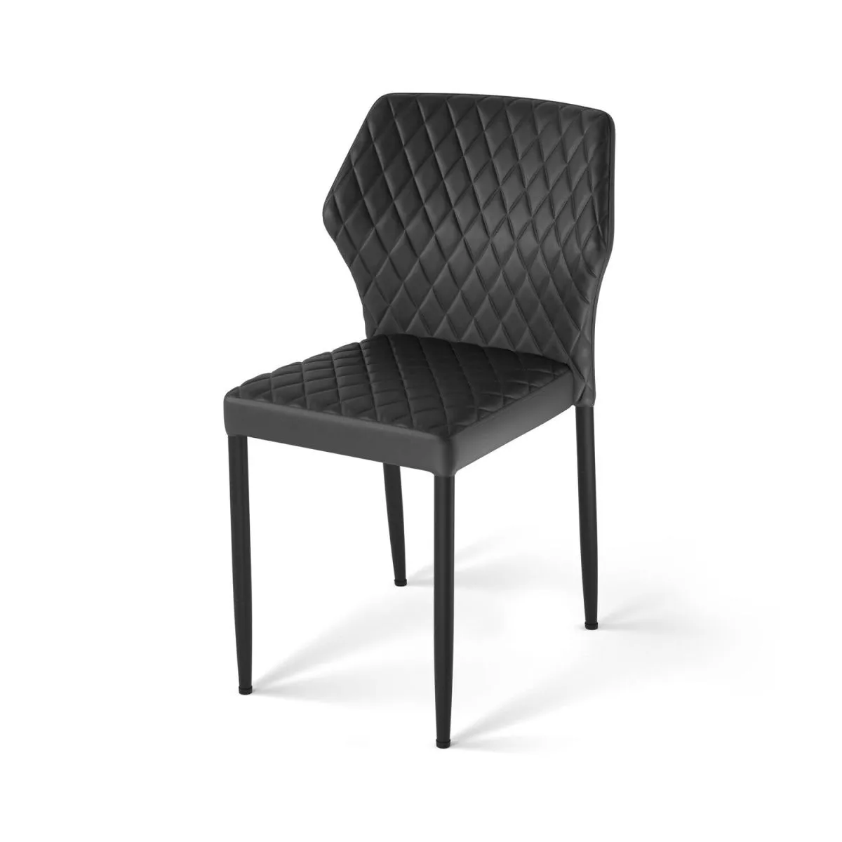 4x Feros Sedia impilabile Louis, imbottita in similpelle, ignifuga, 49x57,5x81,5 cm (LxPxA); 49x57.5x81.5 cm (LxPxH); nero; 4 pz. / Pacco