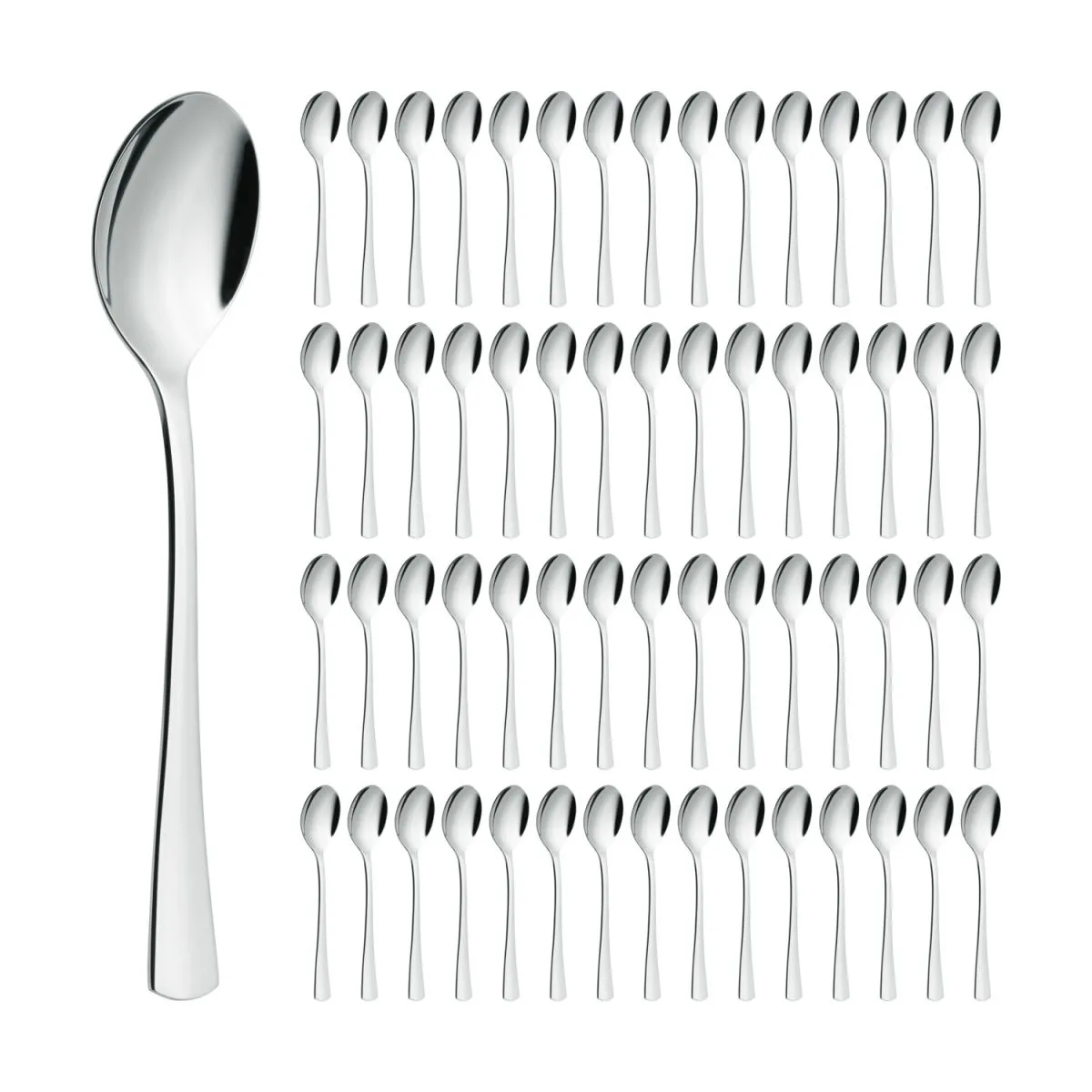 60x VEGA Vorteilspack Cucchiaino tè Madrid 60 pezzi; 14 cm (L); argento, manico argento; 60 pz. / Pacco